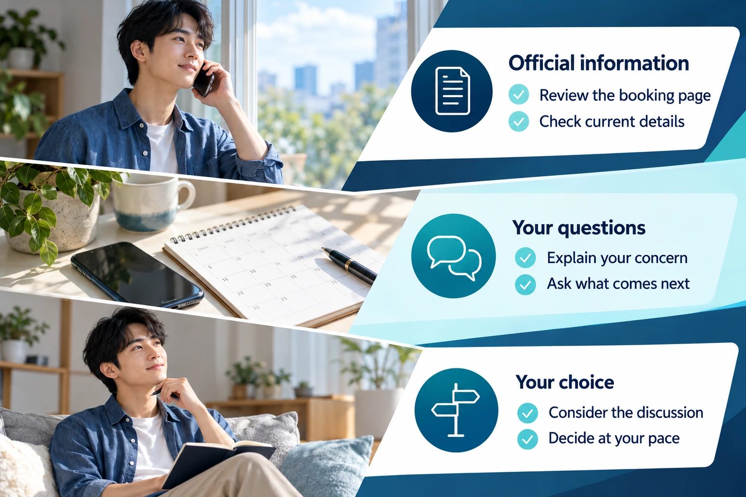 Illustrative infographic: Start with the official consultation information